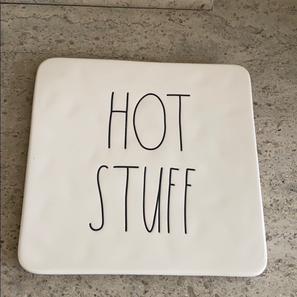 LAST ONE: Rae Dunn “Hot Stuff” ceramic trivet. - Picture 4 of 4